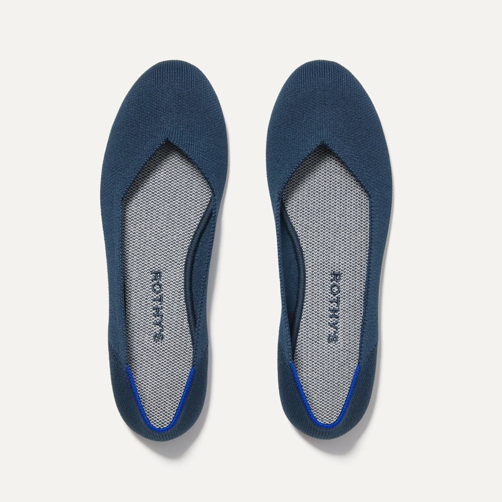 Rothy's Blue Ballet Flats with Classic Design